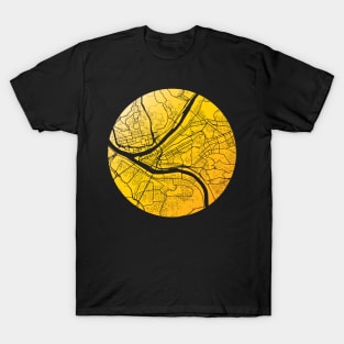 Pittsburgh Map Black and Yellow T-Shirt